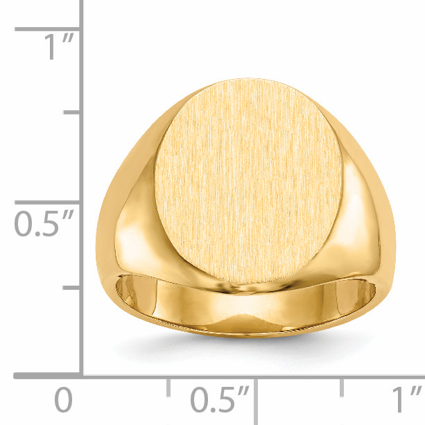 10K Yellow Gold Closed Back Oval Signet Ring 10RS126 - alternate view