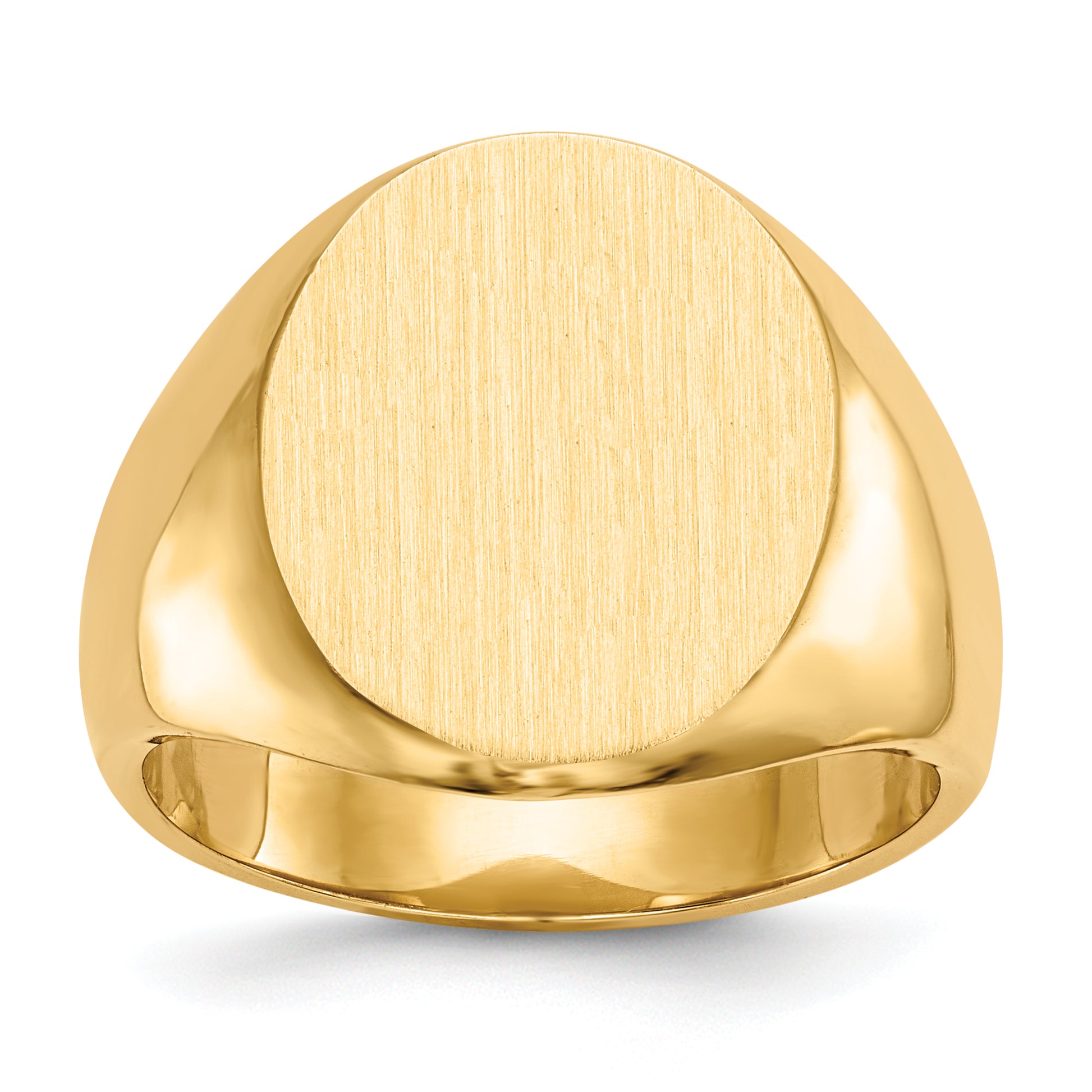 10K Yellow Gold Closed Back Oval Signet Ring 14.5 x 17.5 mm 10RS126