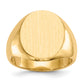 10K Yellow Gold Closed Back Oval Signet Ring 14.5 x 17.5 mm 10RS126