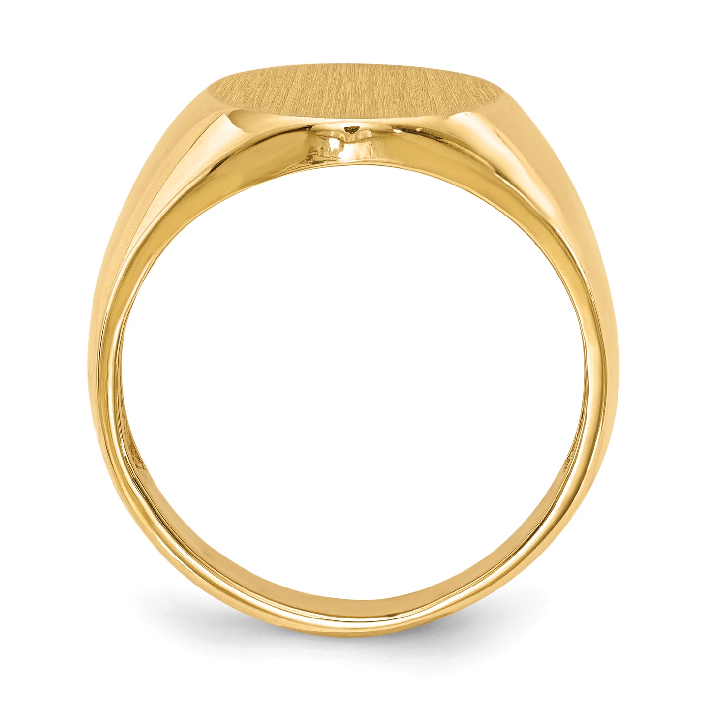 14K Yellow Gold Oval Signet Ring 13.5 x 15.0 mm RS132 - alternate view