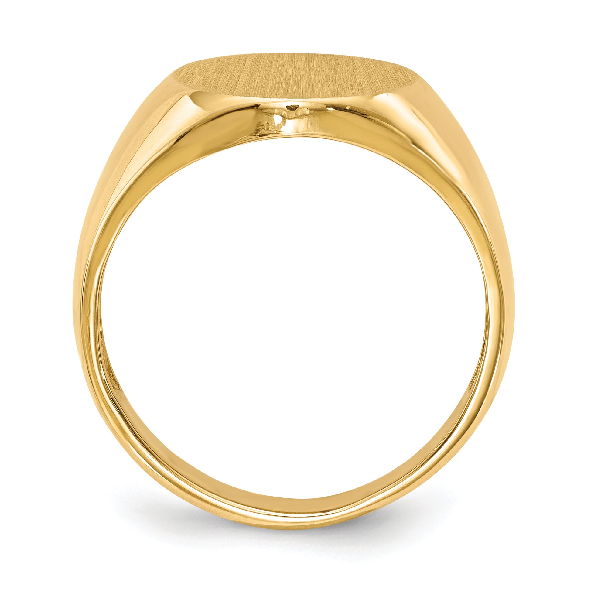 14K Yellow Gold Oval Signet Ring 13.5 x 15.0 mm RS132 - alternate view