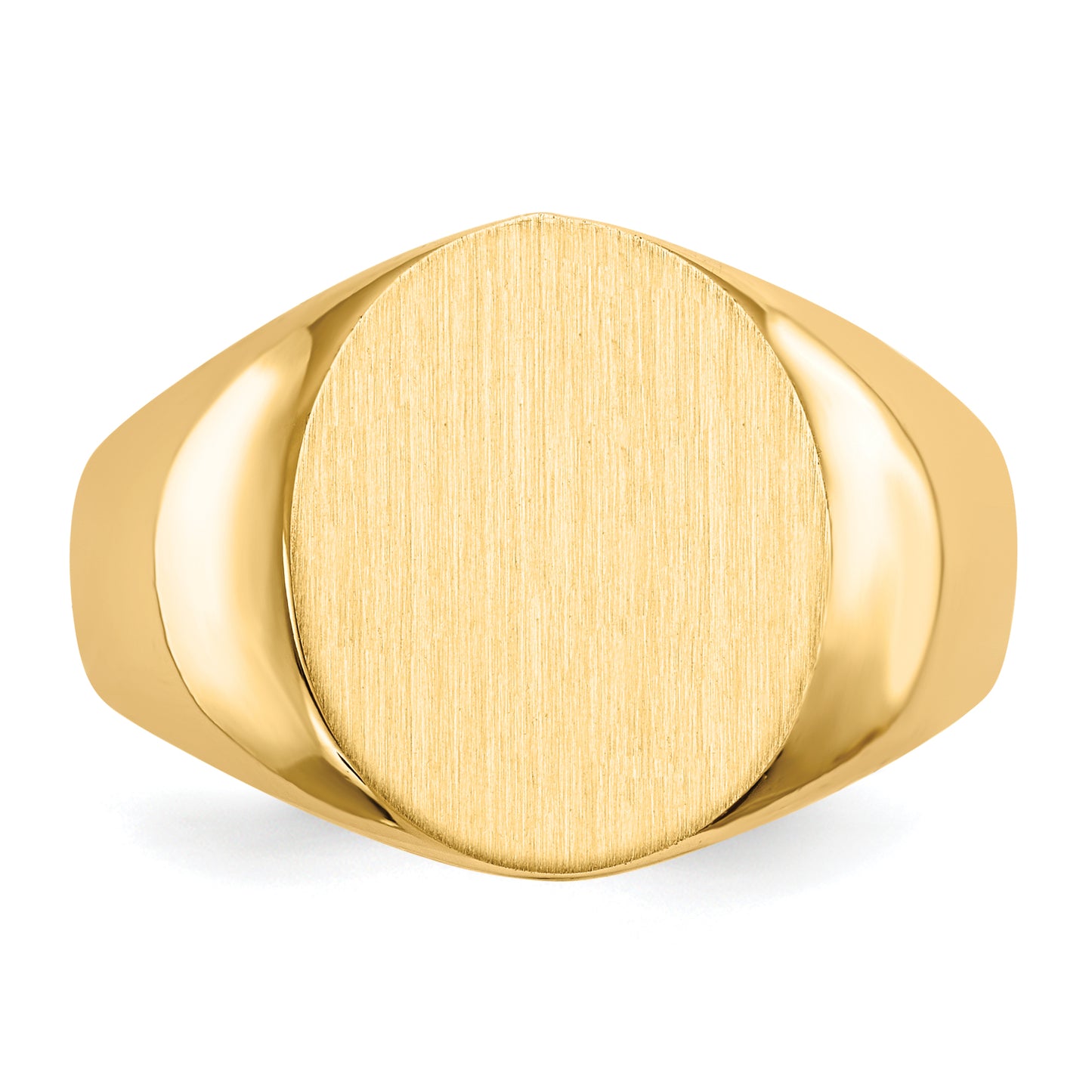14K Yellow Gold Oval Signet Ring 13.5 x 15.0 mm RS132 - alternate view