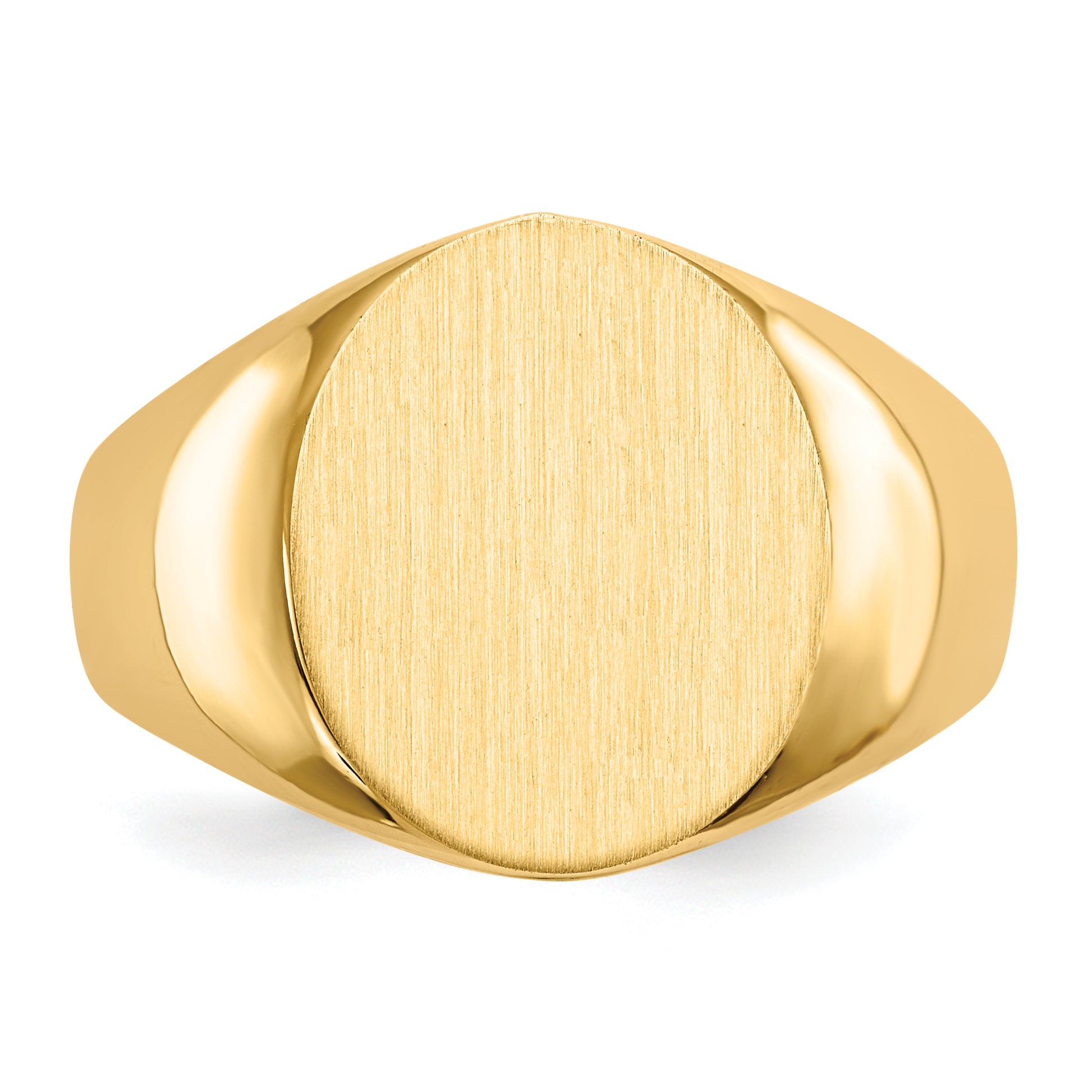14K Yellow Gold Oval Signet Ring 13.5 x 15.0 mm RS132 - alternate view