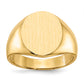 14K Yellow Gold Oval Signet Ring 13.5 x 15.0 mm RS132