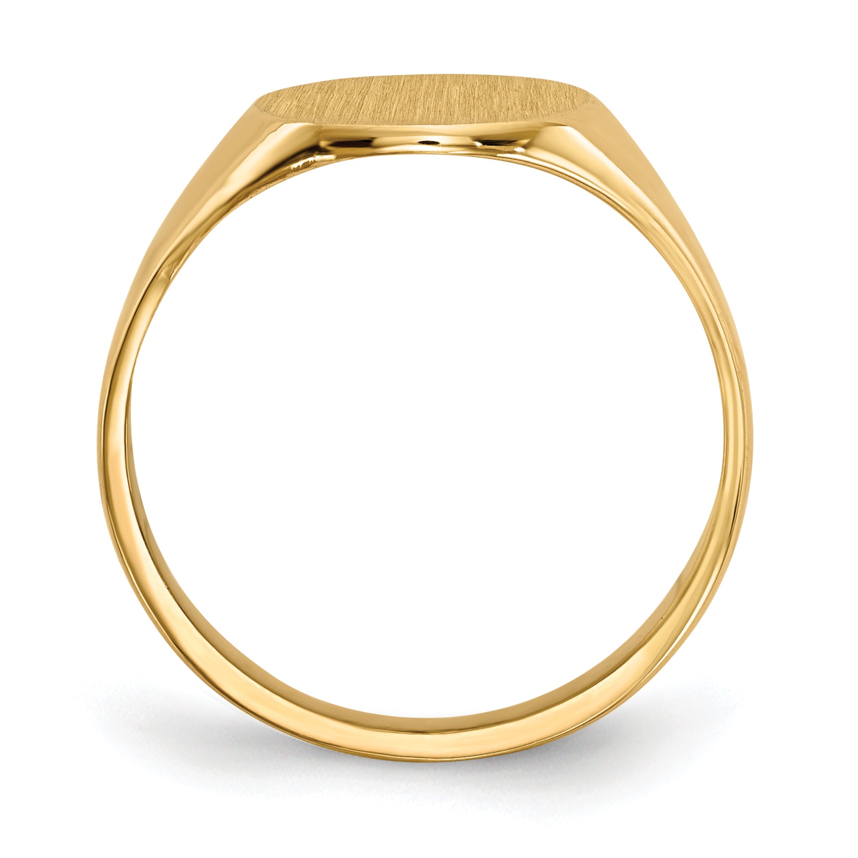 14K Yellow Gold Round Signet Ring 9.5 x 10.0 mm RS140 - alternate view