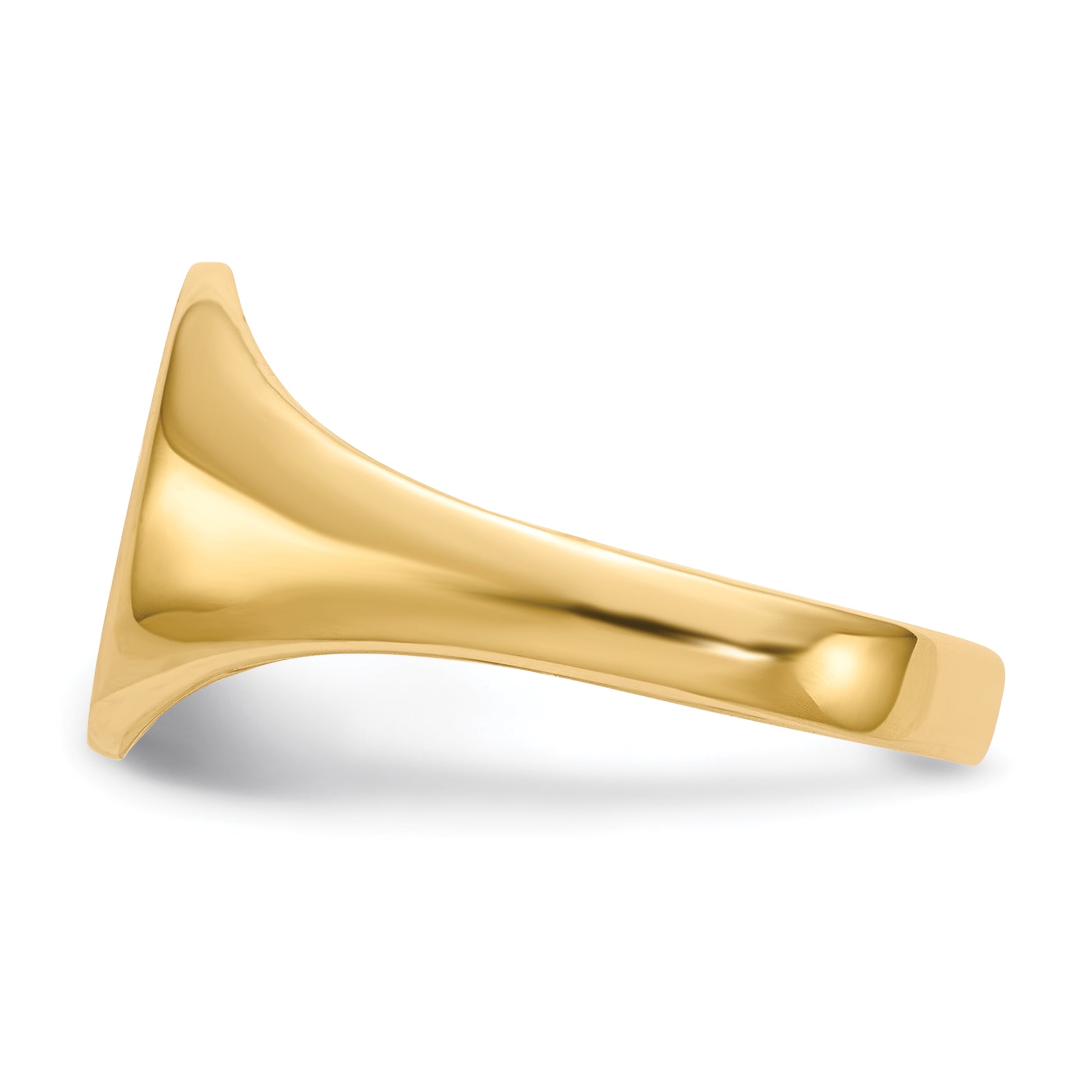 14K Yellow Gold Round Signet Ring 9.5 x 10.0 mm RS140 - alternate view