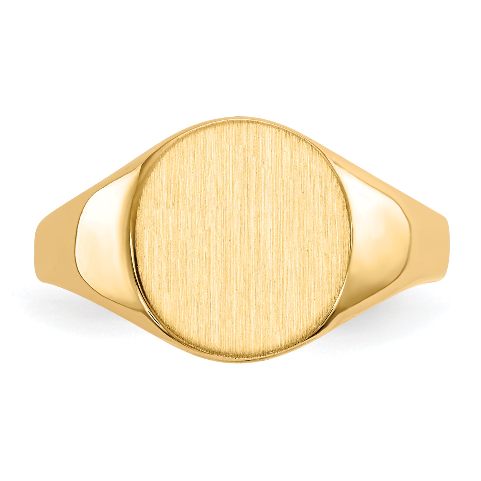 14K Yellow Gold Round Signet Ring 9.5 x 10.0 mm RS140 - alternate view