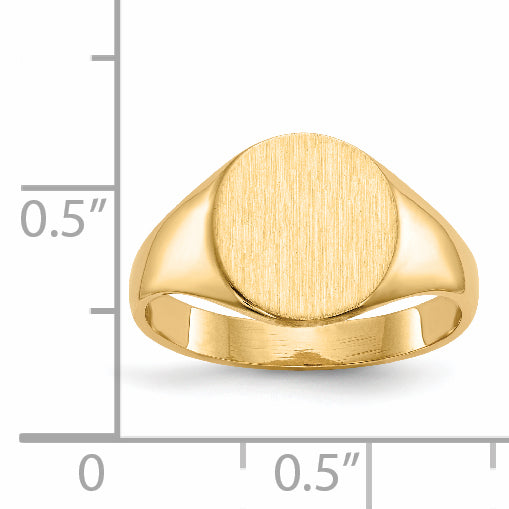 14K Yellow Gold Round Signet Ring 9.5 x 10.0 mm RS140 - alternate view