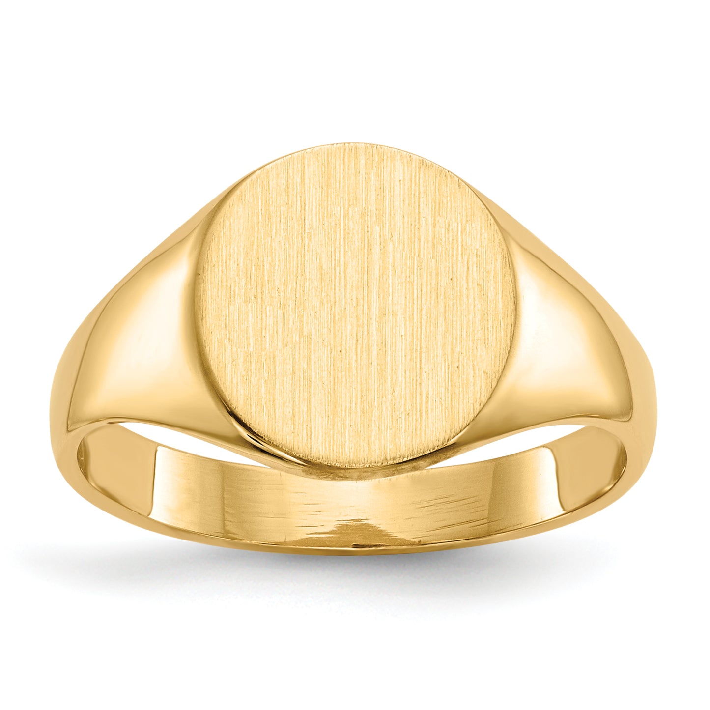 14K Yellow Gold Round Signet Ring 9.5 x 10.0 mm RS140