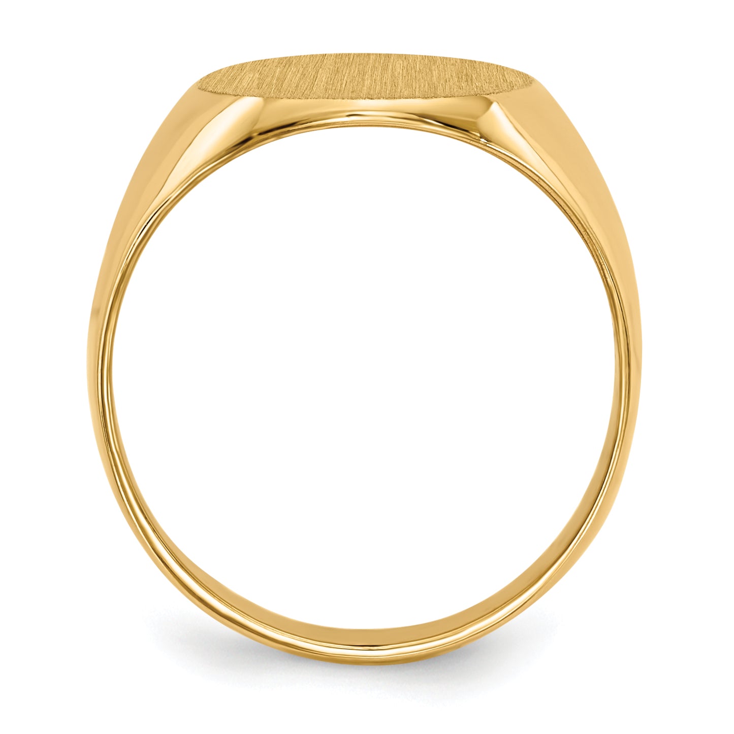 14K Yellow Gold Closed Back Oval Signet Ring 12.0 x 13.5 mm RS142 - alternate view