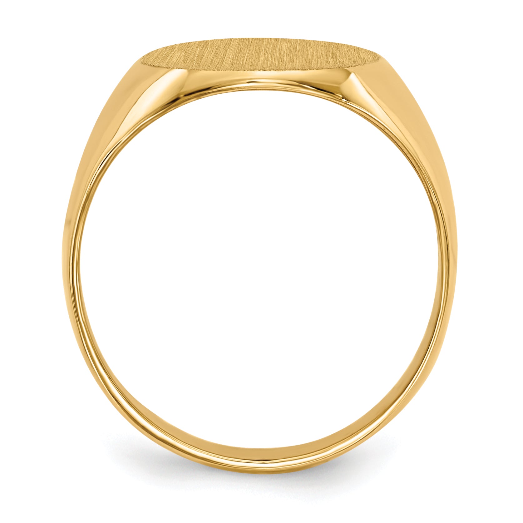 14K Yellow Gold Closed Back Oval Signet Ring 12.0 x 13.5 mm RS142 - alternate view