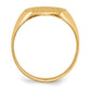 14K Yellow Gold Closed Back Oval Signet Ring 12.0 x 13.5 mm RS142 - alternate view