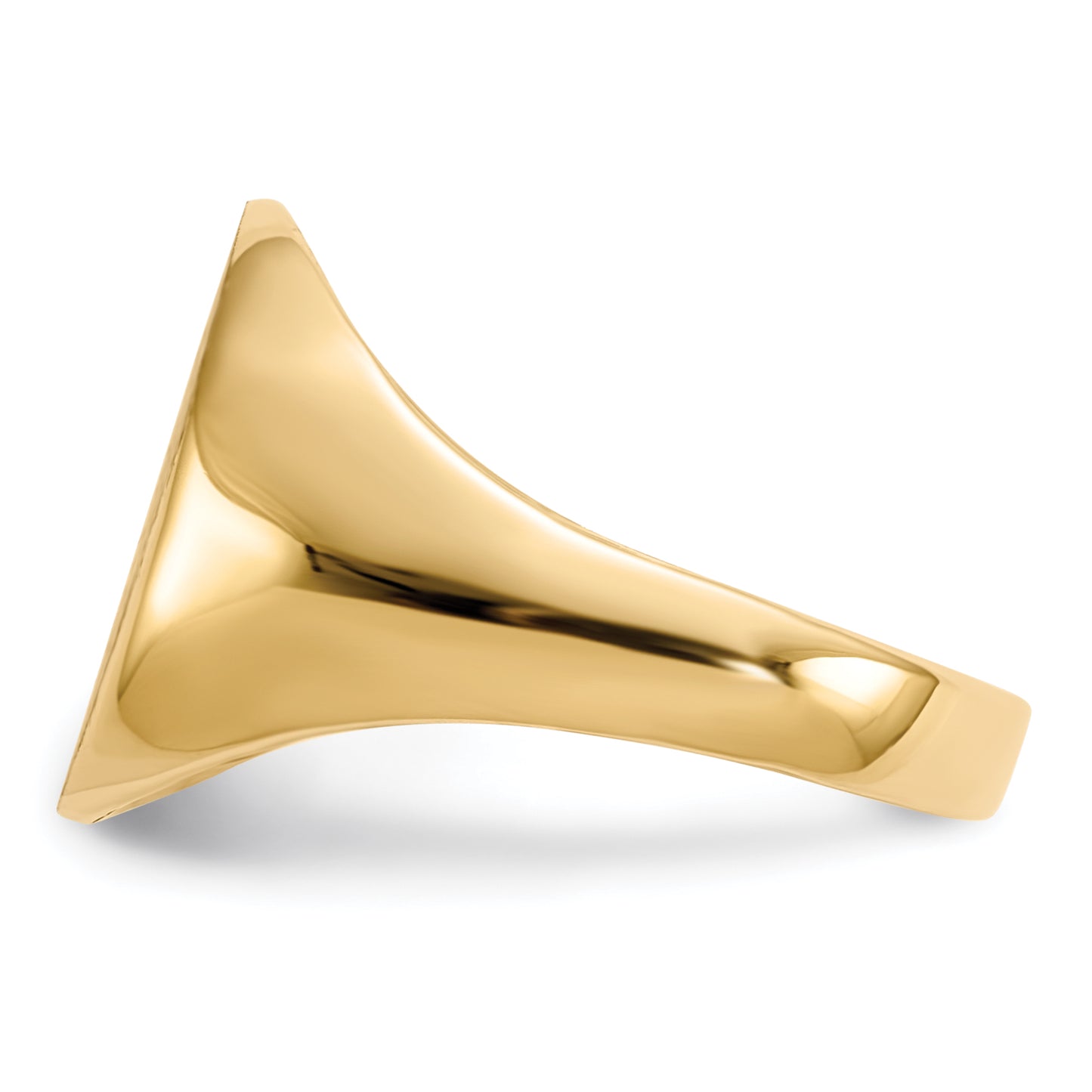 14K Yellow Gold Closed Back Oval Signet Ring 12.0 x 13.5 mm RS142 - alternate view