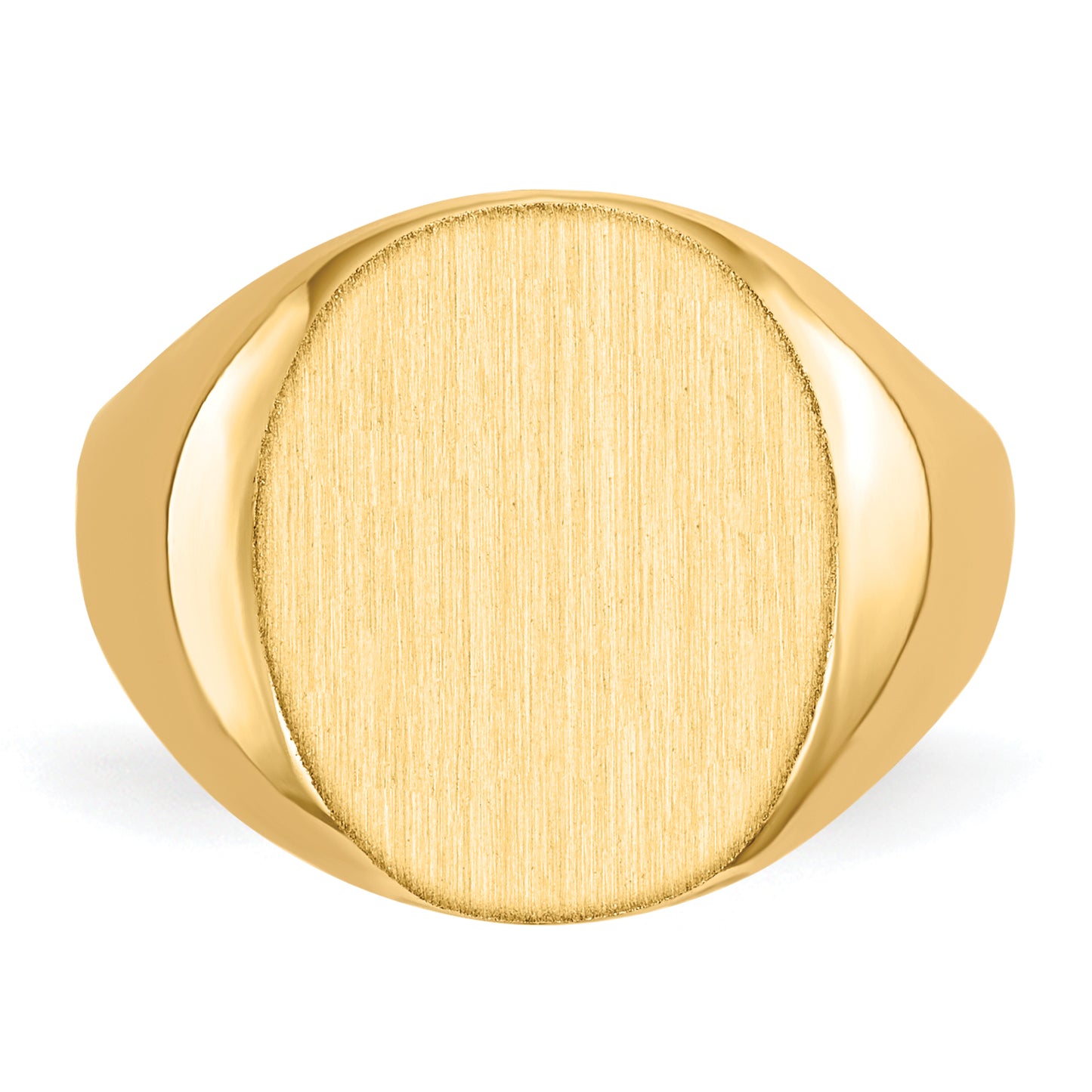 14K Yellow Gold Closed Back Oval Signet Ring 12.0 x 13.5 mm RS142 - alternate view