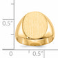 14K Yellow Gold Closed Back Oval Signet Ring 12.0 x 13.5 mm RS142 - alternate view