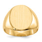 14K Yellow Gold Closed Back Oval Signet Ring 12.0 x 13.5 mm RS142