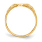 14K Yellow Gold Floral Oval Open Back Signet Ring RS168 - alternate view