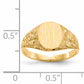 14K Yellow Gold Floral Oval Open Back Signet Ring RS168 - shown on hand