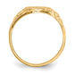 Gold Floral Oval Signet Ring side view