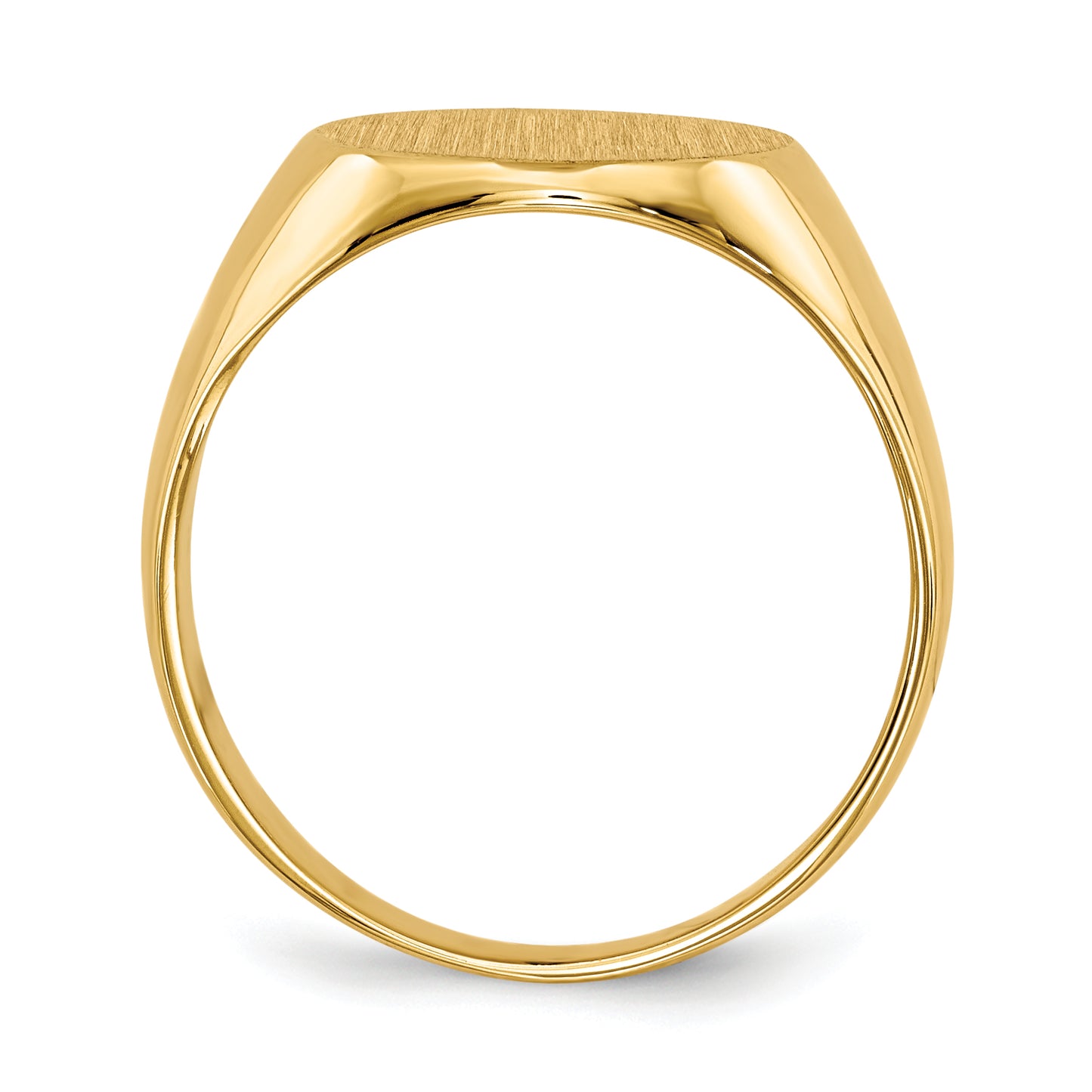 14K Yellow Gold Round Signet Ring 11.5 x 12.0 mm RS278 - alternate view