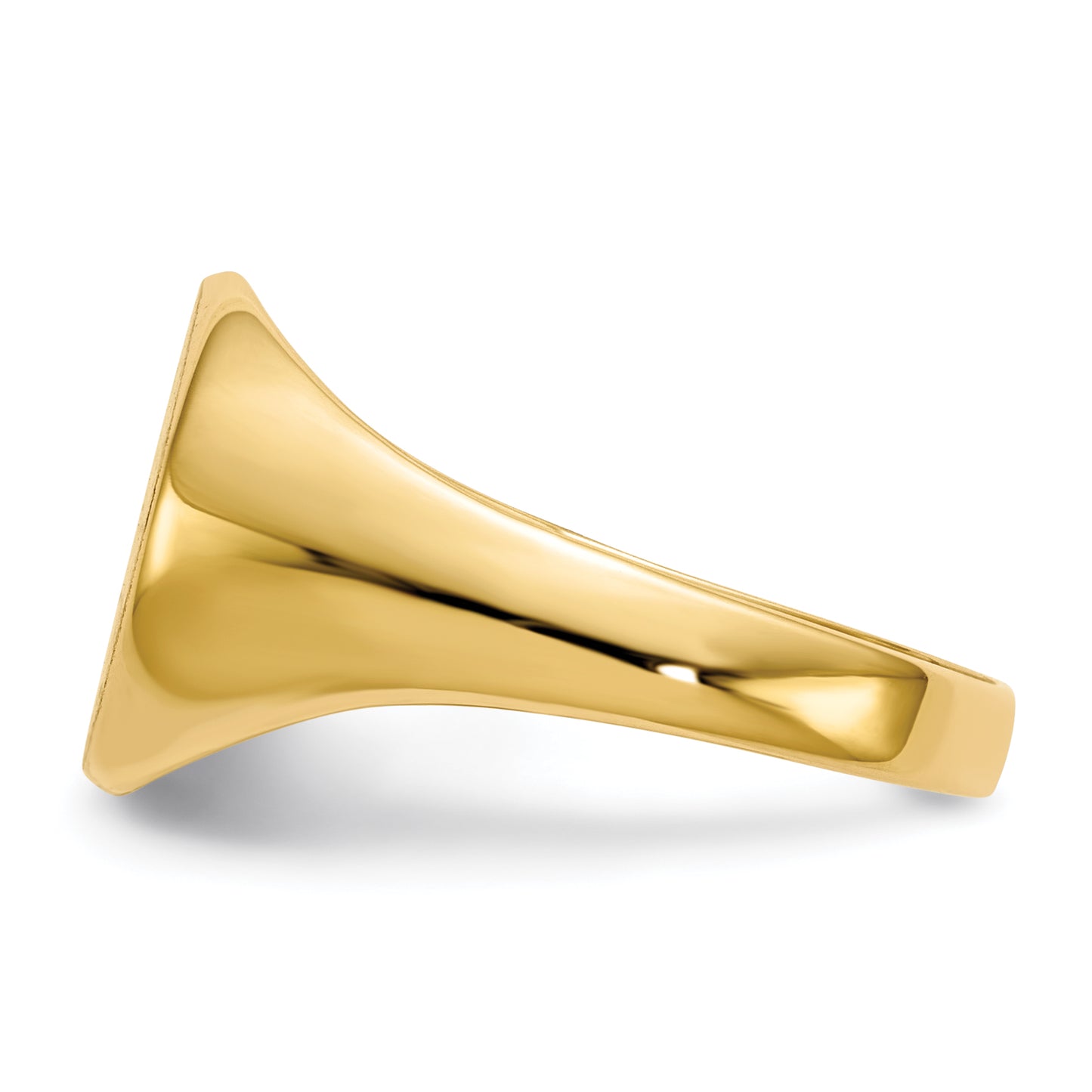 14K Yellow Gold Round Signet Ring 11.5 x 12.0 mm RS278 - alternate view