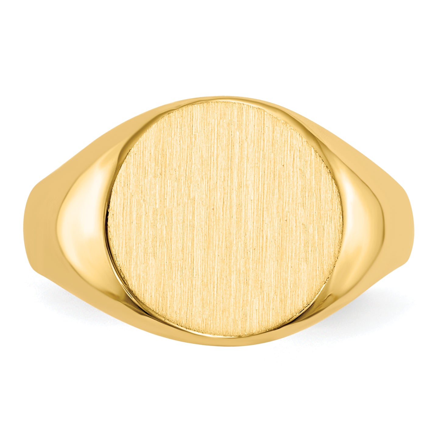 14K Yellow Gold Round Signet Ring 11.5 x 12.0 mm RS278 - alternate view