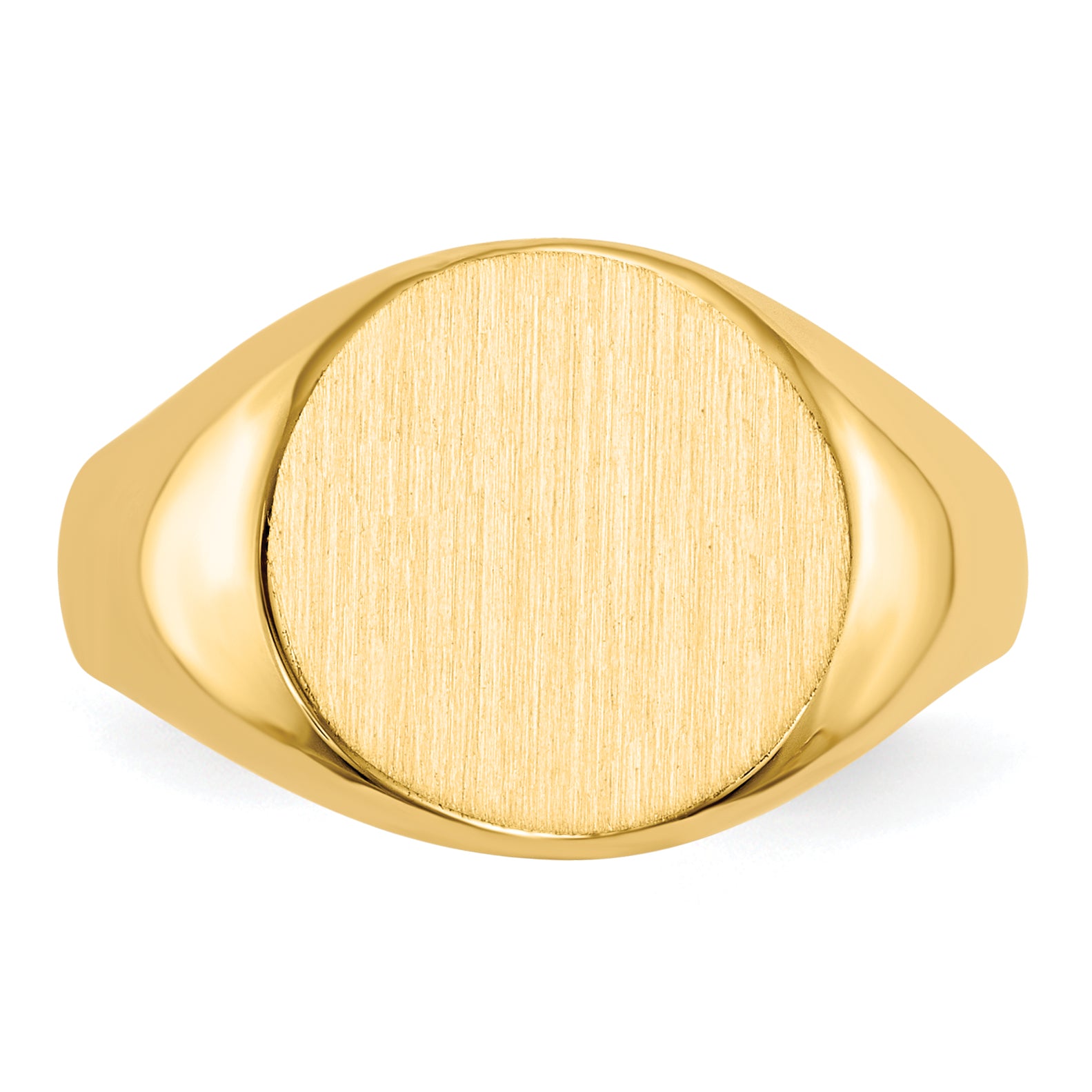 14K Yellow Gold Round Signet Ring 11.5 x 12.0 mm RS278 - alternate view