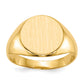 14K Yellow Gold Round Signet Ring 11.5 x 12.0 mm RS278