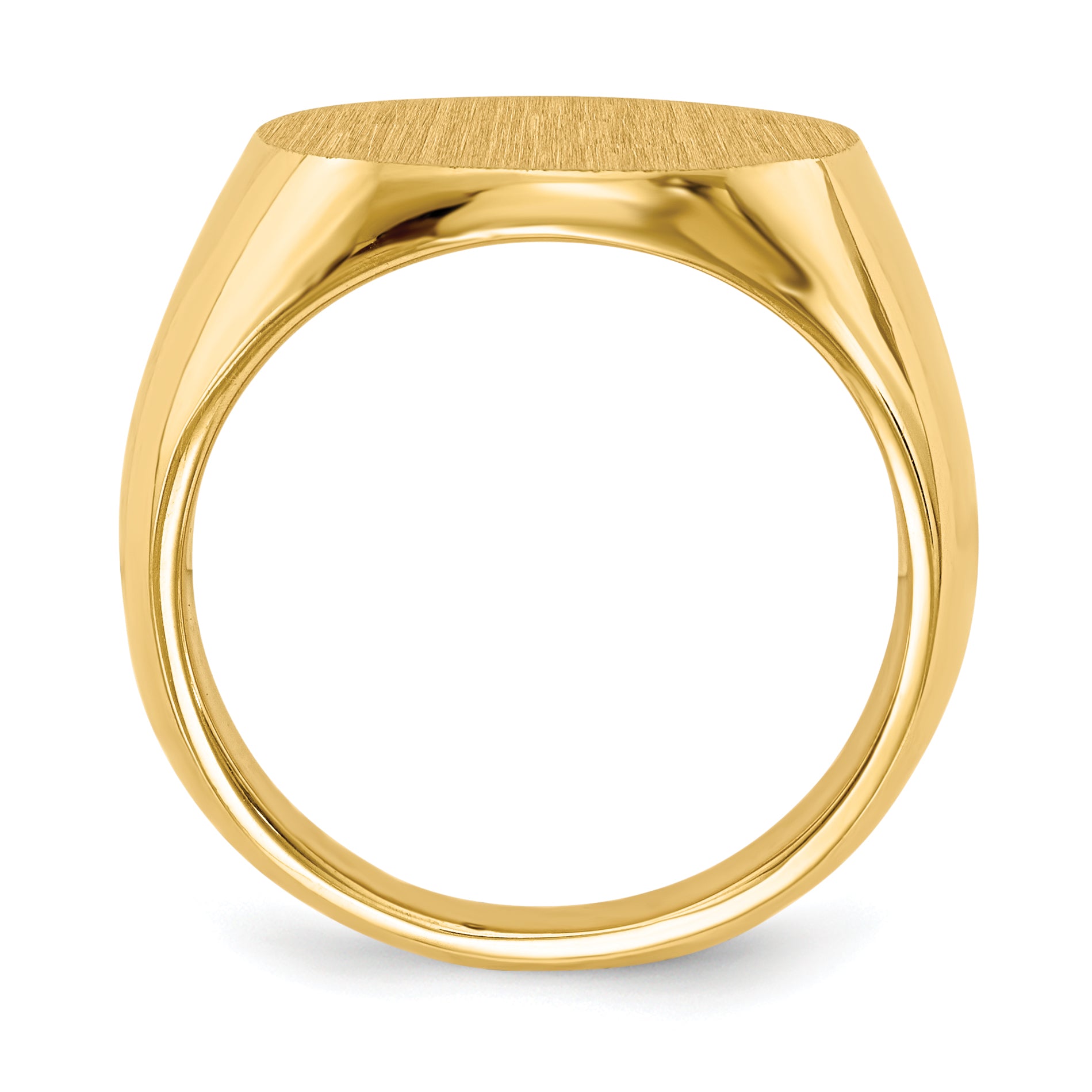 14K Yellow Gold Round Signet Ring 15.0 x 15.5 mm RS280 - alternate view