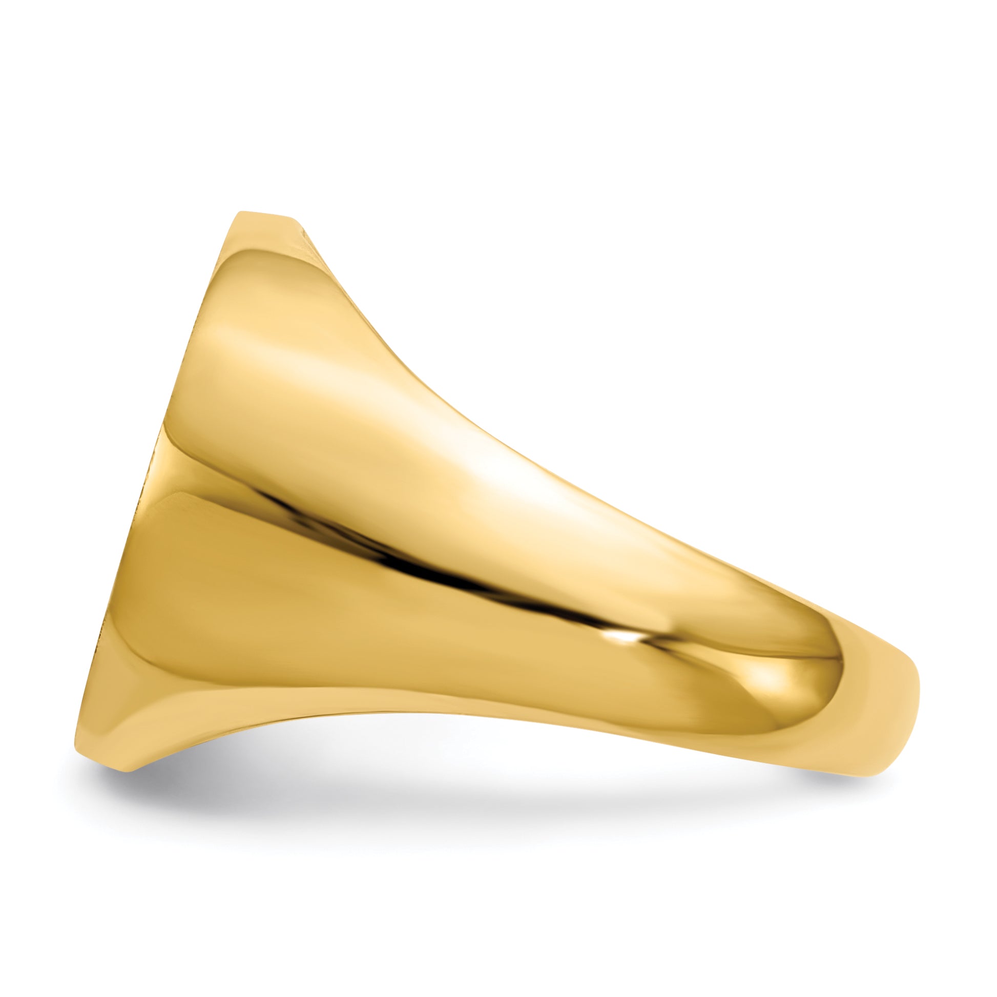 14K Yellow Gold Round Signet Ring 15.0 x 15.5 mm RS280 - alternate view
