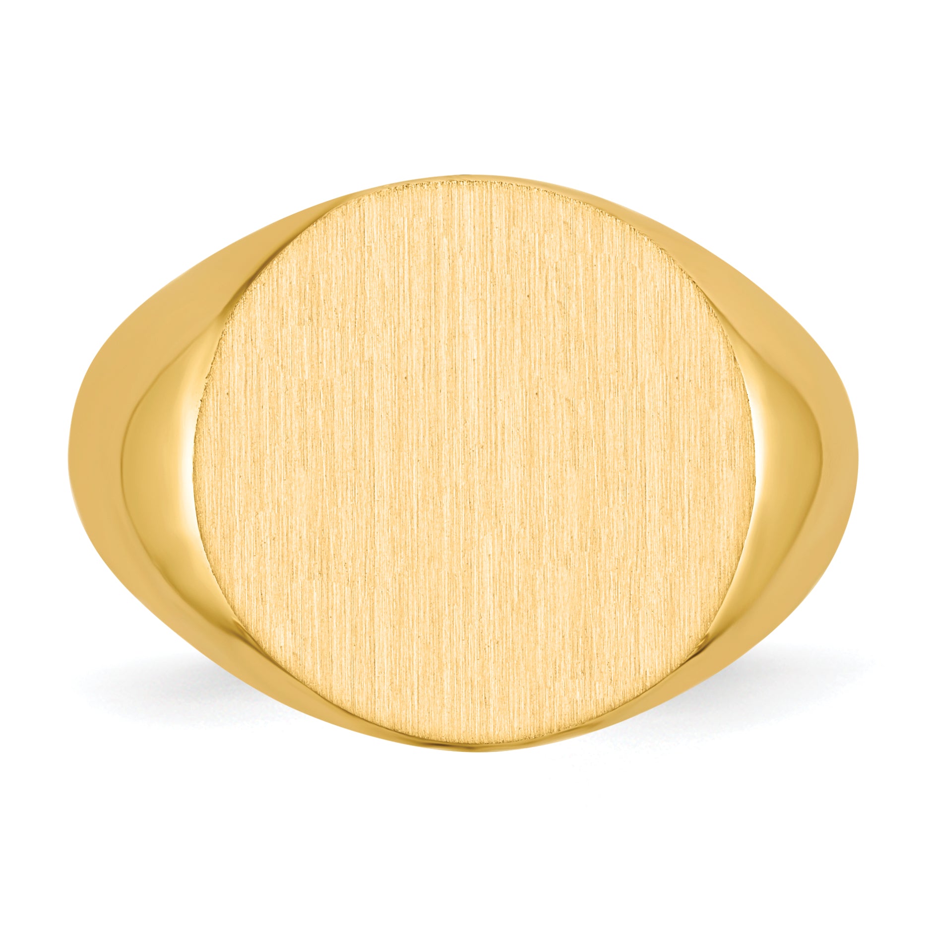 14K Yellow Gold Round Signet Ring 15.0 x 15.5 mm RS280 - alternate view
