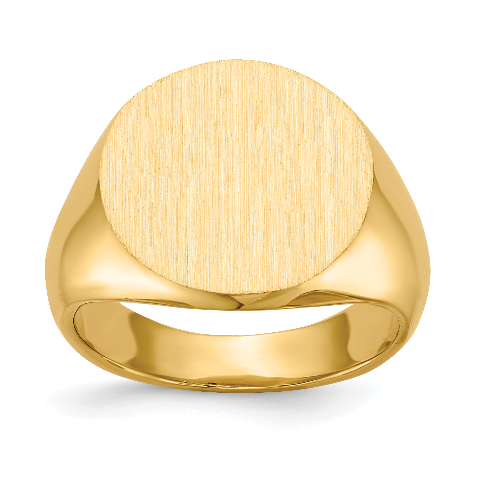 14K Yellow Gold Round Signet Ring 15.0 x 15.5 mm RS280
