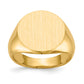 14K Yellow Gold Round Signet Ring 15.0 x 15.5 mm RS280