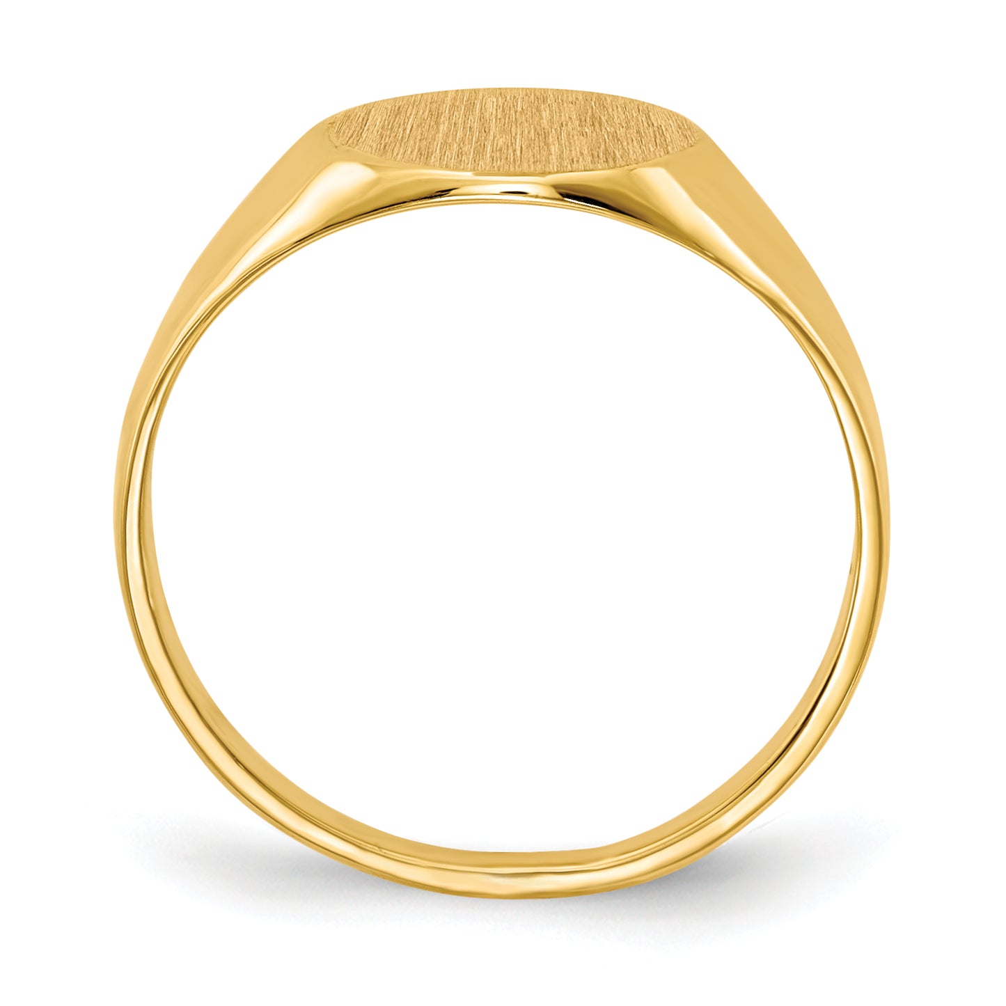 14K Yellow Gold open back round signet ring 9.5 x 10.0 mm RS285 - alternate view