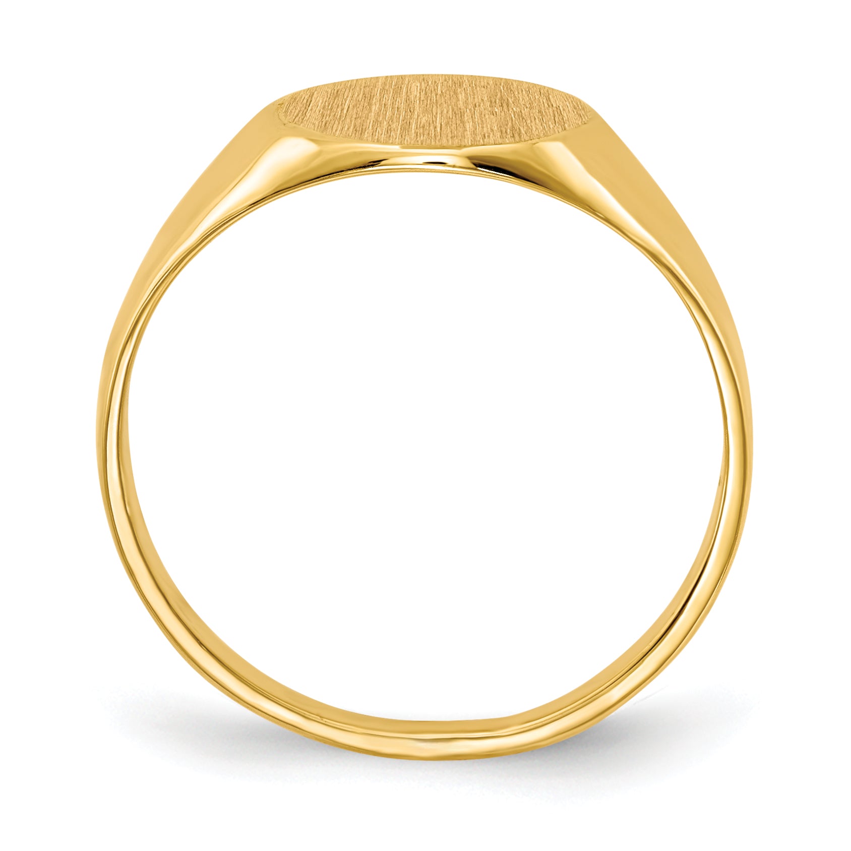 14K Yellow Gold open back round signet ring 9.5 x 10.0 mm RS285 - alternate view