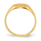 14K Yellow Gold open back round signet ring 9.5 x 10.0 mm RS285 - alternate view