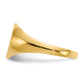 14K Yellow Gold open back round signet ring 9.5 x 10.0 mm RS285 - alternate view