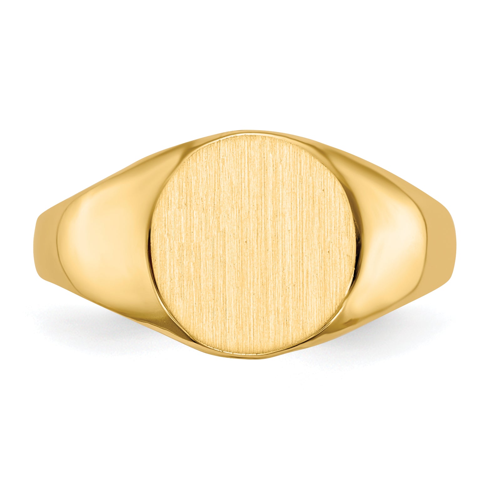 14K Yellow Gold open back round signet ring 9.5 x 10.0 mm RS285 - alternate view