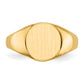 14K Yellow Gold open back round signet ring 9.5 x 10.0 mm RS285 - alternate view