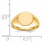 14K Yellow Gold open back round signet ring 9.5 x 10.0 mm RS285 - alternate view