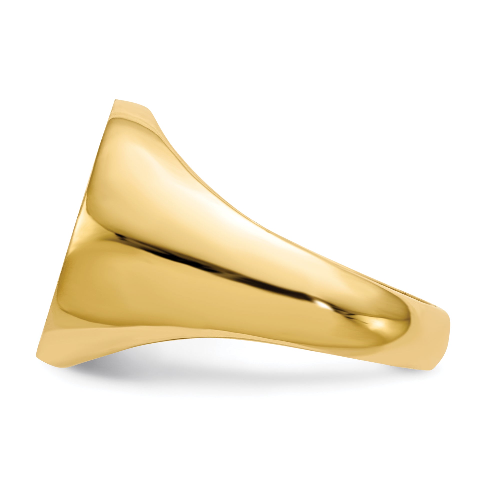14K Yellow Gold open back round signet ring 15.0 x 15.5 mm RS287 - alternate view