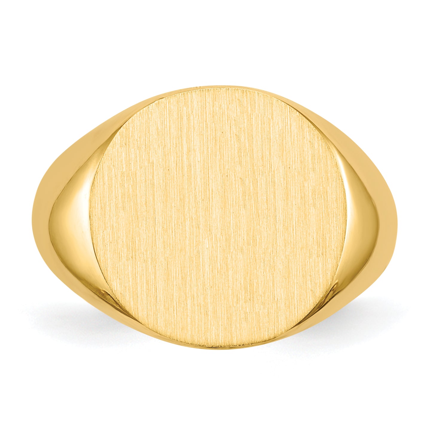 14K Yellow Gold open back round signet ring 15.0 x 15.5 mm RS287 - alternate view