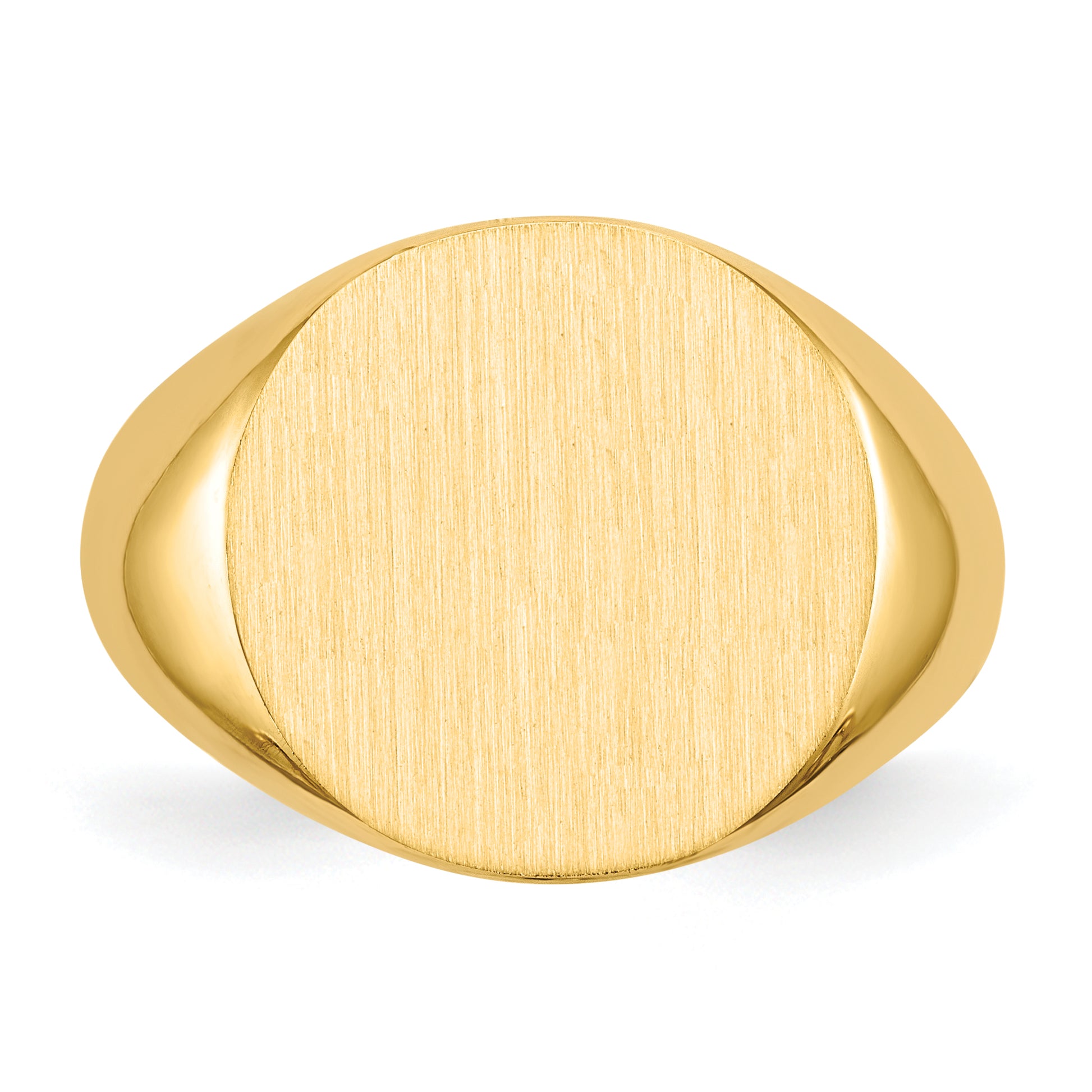 14K Yellow Gold open back round signet ring 15.0 x 15.5 mm RS287 - alternate view