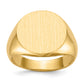 14K Yellow Gold open back round signet ring 15.0 x 15.5 mm RS287
