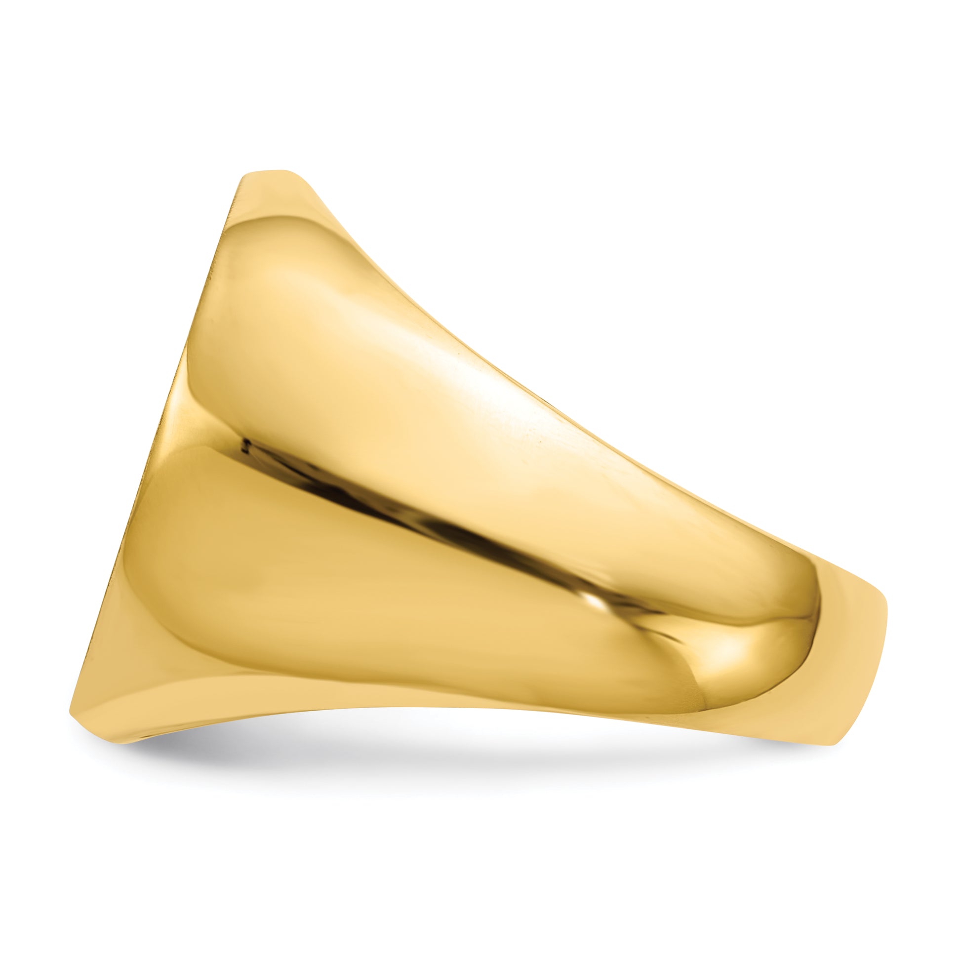 14K Yellow Gold open back round signet ring 18.0 x 18.5 mm RS289 - alternate view