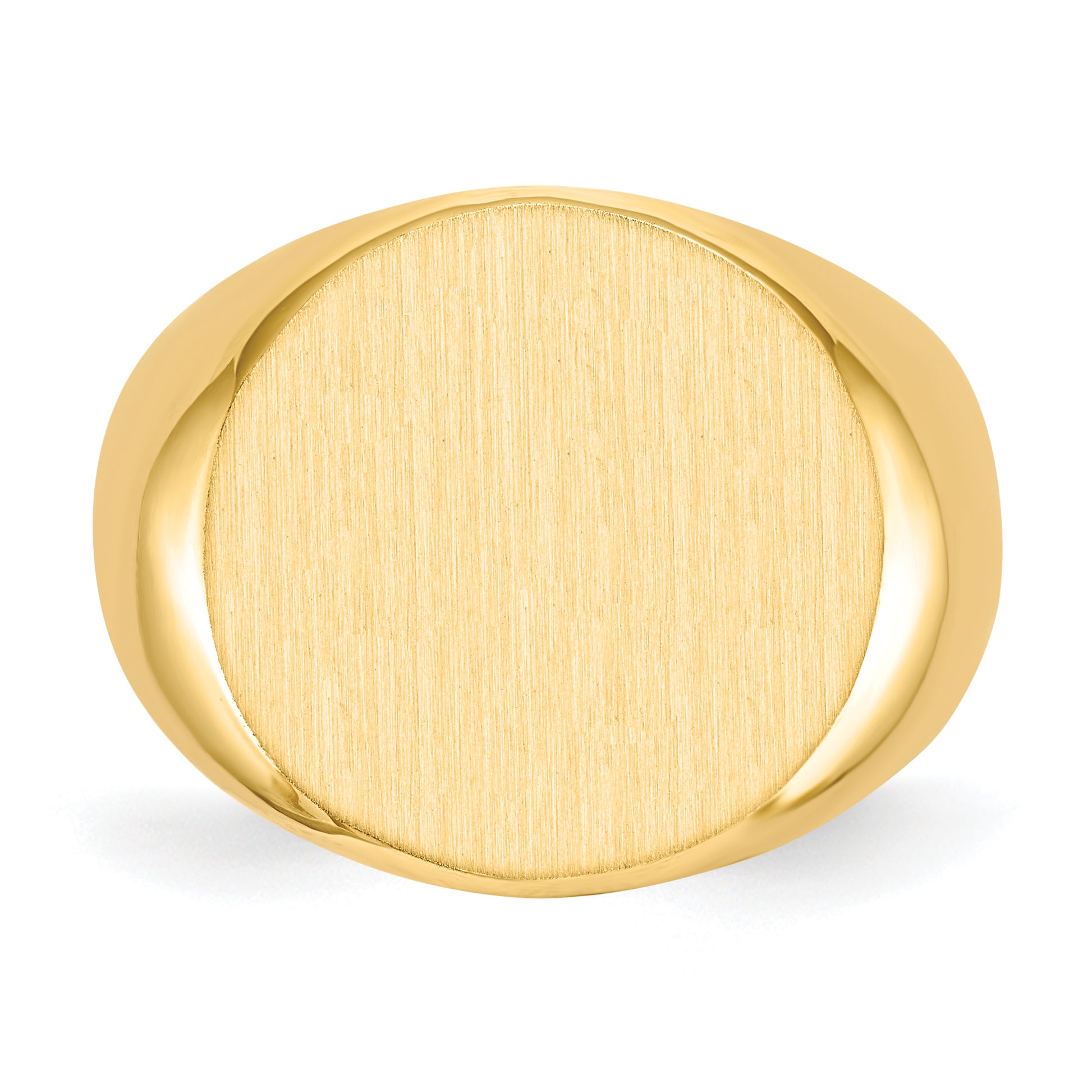 14K Yellow Gold open back round signet ring 18.0 x 18.5 mm RS289 - alternate view