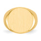 14K Yellow Gold open back round signet ring 18.0 x 18.5 mm RS289 - alternate view