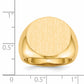 14K Yellow Gold open back round signet ring 18.0 x 18.5 mm RS289 - alternate view