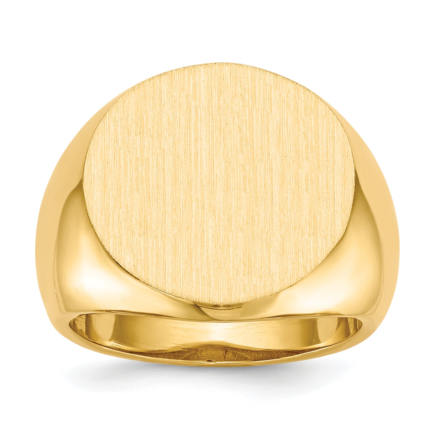 14K Yellow Gold open back round signet ring 18.0 x 18.5 mm RS289