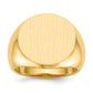 14K Yellow Gold open back round signet ring 18.0 x 18.5 mm RS289